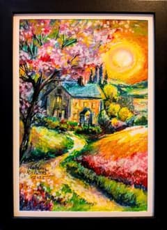 【オイルパステル原画】「陽気な安寧の日々」■東京藝大出身■松崎祐哉■一点物■真作のサムネイル