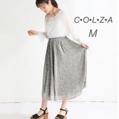 【Corza】Beautiful condition light green floral pleated skirt (M) midi length girly elegant