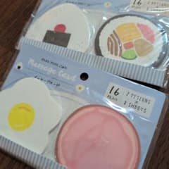 おにぎり、巻き寿司、目玉焼き、ハムのメッセージカード各 16枚入りのサムネイル