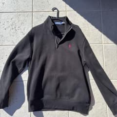 POLO RALPH LAUREN ハーフジップ スウェット L 黒 赤ポニーのサムネイル