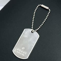GUCCI グッチ ドッグタグ ペンダント 925 純正ボールチェーン付　磨き済 GUCCI グッチ ドッグタグ ペンダント 925 純正ボールチェーン付 磨き済