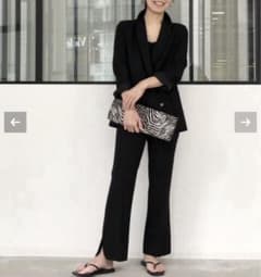 L'Appartement Slit Croppedパンツ 黒 36 新品タグ付 - メルカリ