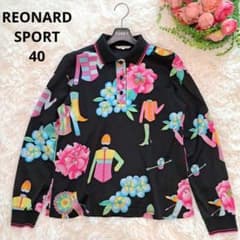 美品】LEONARD SPORT レオナール 長袖 ポロシャツ 花柄 黒 40 - メルカリ