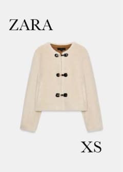 ZARA ダブルフェイストグルボタンジャケット　ファージャケットXSサイズのサムネイル