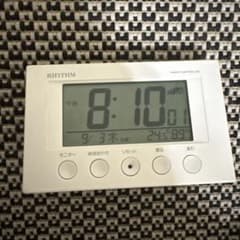 RHYTHM リズム 電波時計 デジタル置き時計 温湿度計付き ホワイトのサムネイル