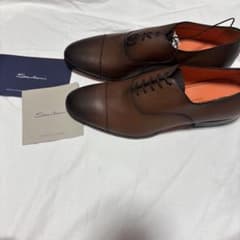 新品未使用 SANTONI サントーニ ストレートチップ 革靴 ブラウン 8