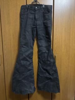 wax デニムパンツ ブーツカット フレア ブラックデニム ワックス リメイク wax デニムパンツ ブーツカット フレア ブラックデニム ワックス