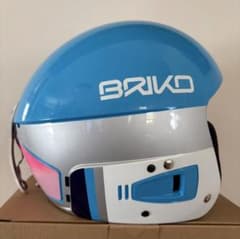 BRIKO スキーヘルメット ブルー/シルバー FIS対応 GS レーシング