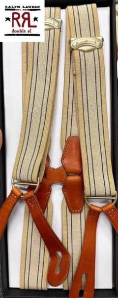 送料無料/新品 Ralph Lauren ストライプ サスペンダー - メルカリ