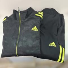 adidas ジャージ上下セット イエロー/ブラック adidas ジャージ 上下セット ブラック×蛍光イエロー - メルカリ