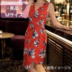 値下可 RINASCIMENTO 美品 M 花柄 タイトワンピース ホステスのサムネイル