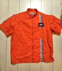 NEVER SEEN THING オレンジ Lサイズ ボーリングシャツ