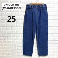 유니클로 × JW 앤더슨 데님 바지 청바지 로고 자수 블루 25✨