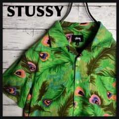 STUSSY◎半袖 孔雀柄 開襟 アロハシャツ OLD D552 - メルカリ