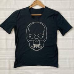 ルシアンペラフィネ スカル 刺繍 Tシャツ S 黒 イタリア製 コロネット 