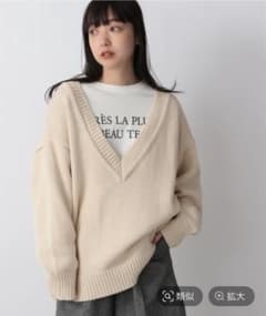 深Ｖネックニット ＬＳのサムネイル