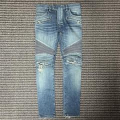 BALMAINバイカーデニム スキニーデニム ダメージ加工 サイズ28 - メルカリ