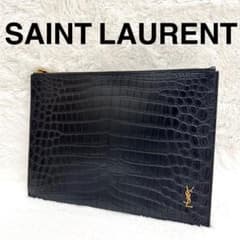 極美品⭐️サンローラン SAINTLAURENT クロコ型押し クラッチバッグ 黒 極美品⭐️サンローラン SAINTLAURENT クロコ型押し クラッチバッグ 黒