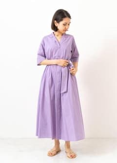 【ヌキテパ】ライラックカラー半袖ワンピースのサムネイル