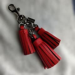 【美品】COACH タッセル チャーム レッドのサムネイル