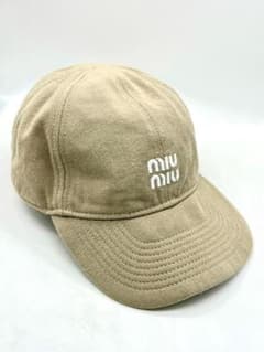 MIUMIU デニム ベースボールキャップ ベージュ ミュウミュウ Lサイズ