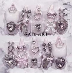 ‪‪❤︎‬ 現品 ネイルチップ 量産型 地雷系 白 ピンク ❤︎のサムネイル