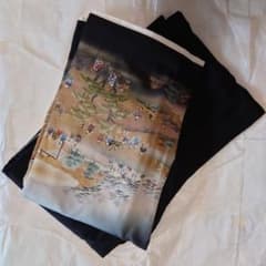 うめさま専用:黒留袖 袷 作家物 ・京友禅　啓の落款 絵巻「賀茂駒くらべ」 うめさま専用:黒留袖 袷 作家物 ・京友禅 啓の落款 絵巻「賀茂駒くらべ