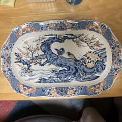 Asake Toki 楕円形 飾り皿 鳥と花柄のサムネイル