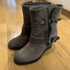 Price reduced: ASH gray suede boots with side zipper.