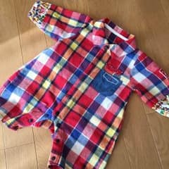 チェック柄 ロンパースのサムネイル