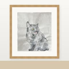 猫 原画 水墨水彩 一点物「振り返る灰色猫」 猫 原画 水墨水彩 一点物「振り返る灰色猫」 - メルカリ
