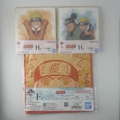 이치 반 쿠지 NARUTO - 나루토 - 파도의 국편 F상 타월 컬렉션 + H상 미니 색종이 세트