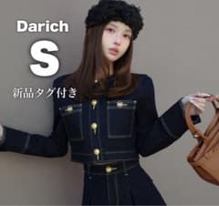 ダーリッチ 新品タグ付 DDボタンノーカラーデニムジャケット S インディゴ ダーリッチ DDボタンノーカラーデニムジャケット S インディゴ darich ジャケット・アウター