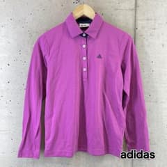 adidas アディダス 長袖ポロシャツ 薄手 ロゴ刺繍 GOLF レディースのサムネイル