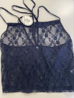 draw drawers Lace 2way Tops NAVY - メルカリ