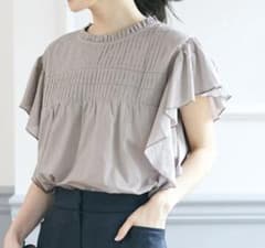 coca ピンタックフリルブラウス　Mサイズ　グレーのサムネイル