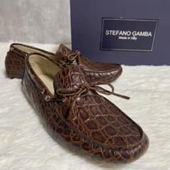 極美品　コールハーン　ドライビングシューズ クロコ型押し　ブラウン　1997 極美品 コールハーン ドライビングシューズ クロコ型押し ブラウン