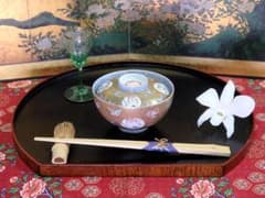 古伊万里 金襴手 丸紋に花 蝶の図 蓋茶碗 F667AS-DFn - メルカリ
