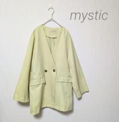 mystic ノーカラージャケット ダブルボタン ライトグリーン 体型カバーのサムネイル