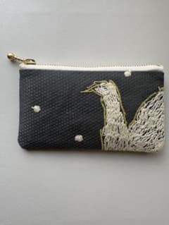 ミナペルホネン スワン 小さなポーチ ハンドメイド ポーチ カード