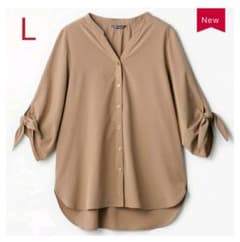 mumu×しまむら　袖リボンシャツのサムネイル