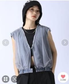 チュールドッキングデニムショートベスト　JEANASISのサムネイル