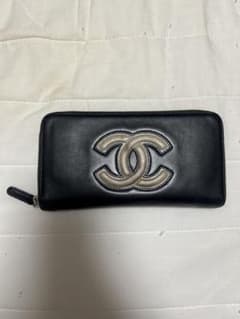 CHANEL ブラックレザー 長財布のサムネイル