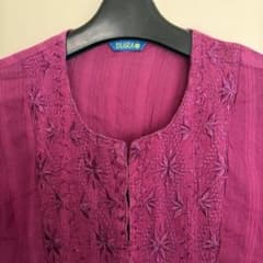 TAARA パープル 刺繍ブラウス 七分袖のサムネイル