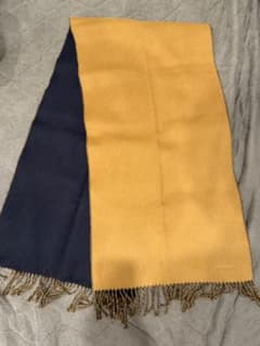 極美品】エルメス カシミヤマフラー レクトヴェルソ ネイビー キャメル 