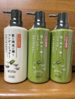 アロエ製薬 髪と頭皮に働く シャンプー コンディショナー 3本setノン