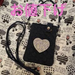 ❤️デニムキルト ラインストーン付きスマホ2waxwyバッグ❤️のサムネイル
