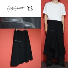 Y's ヨウジヤマモト 変形デザイン ジップ レイヤード ラップ ロング