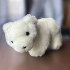 【昭和レトロ】ALFA アルファ社 シロクマ ぬいぐるみ 鳴き笛入り