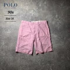 90sPolobyRalphLaurenラルフローレンポロチノハーフパンツピンク